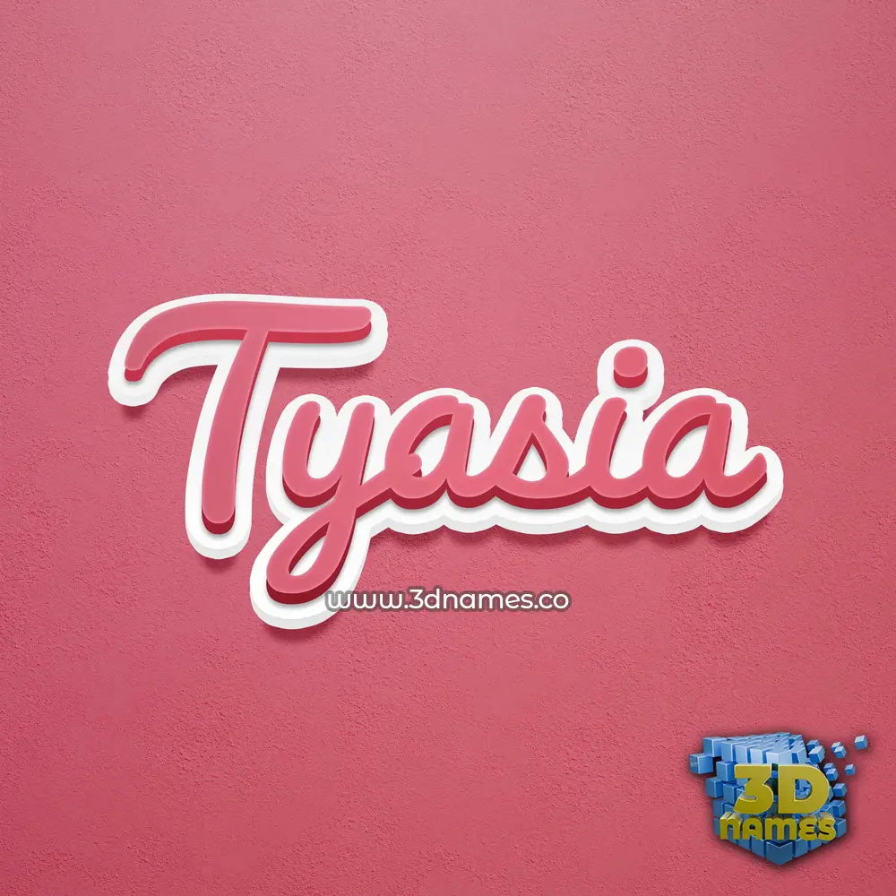tyasia in Red Scribble style - 3D name wallpaper