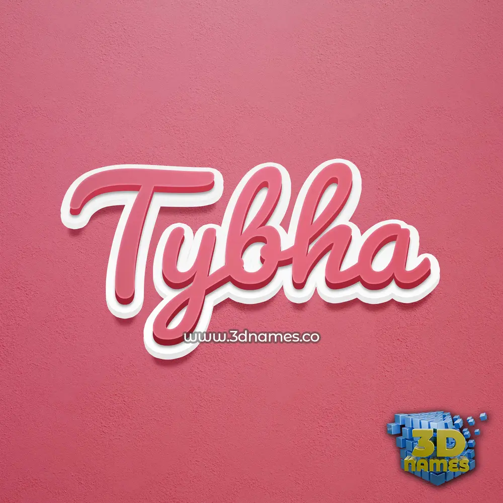 tybha in Red Scribble style - 3D name wallpaper