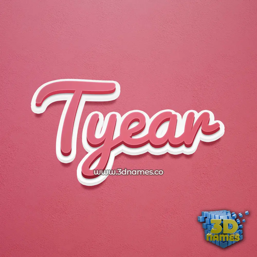 tyear in Red Scribble style - 3D name wallpaper