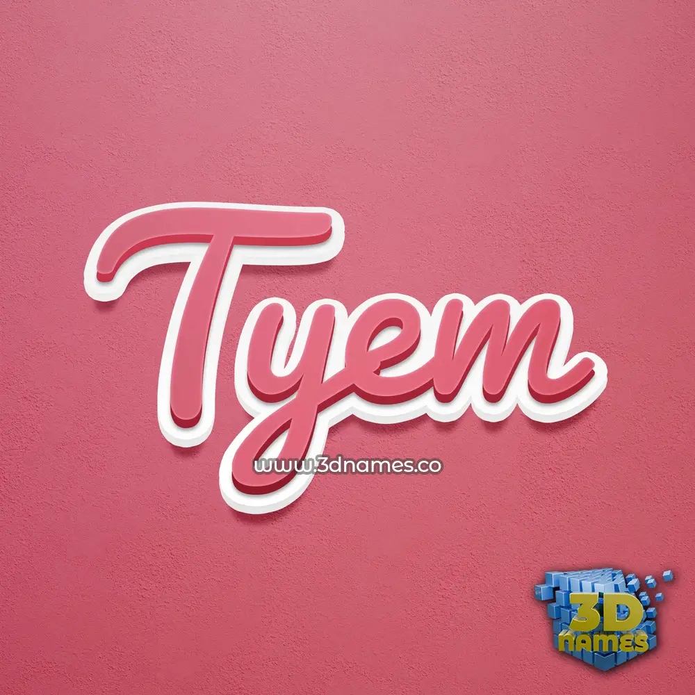tyem in Red Scribble style - 3D name wallpaper
