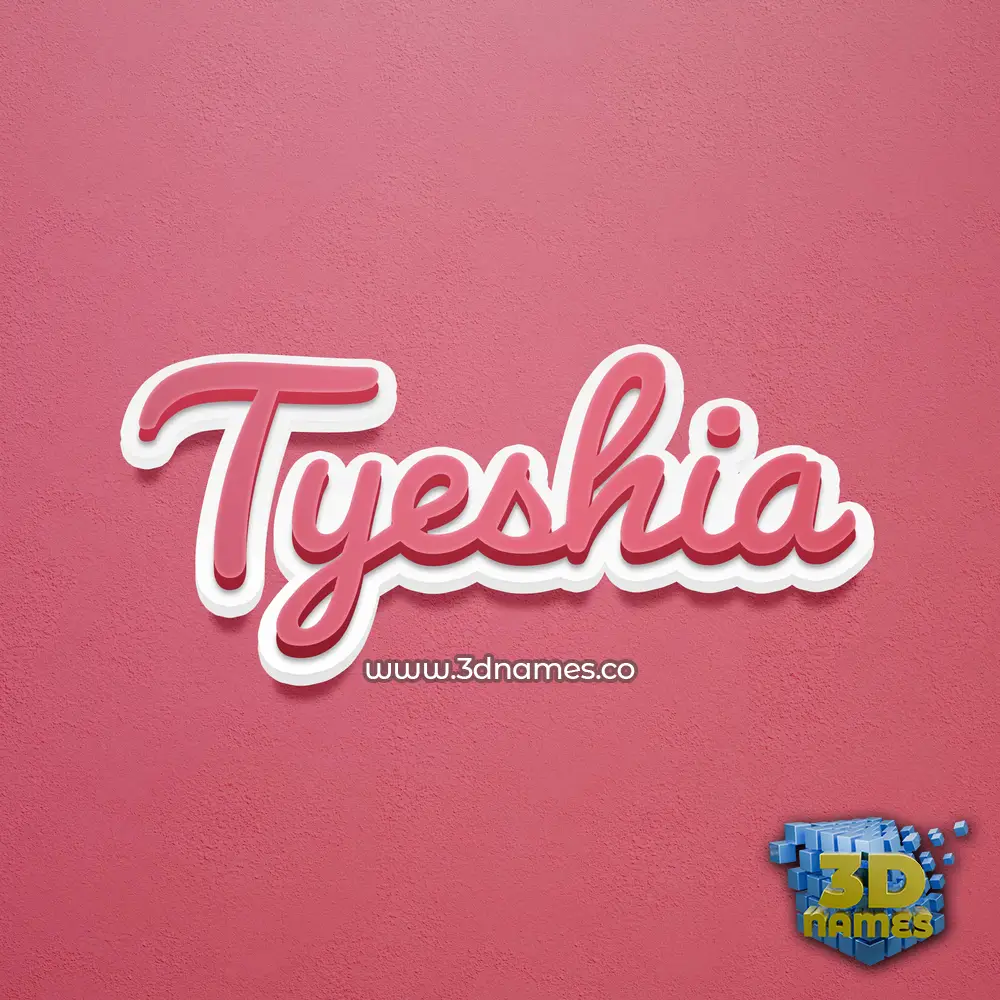 tyeshia in Red Scribble style - 3D name wallpaper