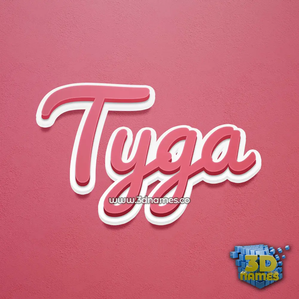tyga in Red Scribble style - 3D name wallpaper
