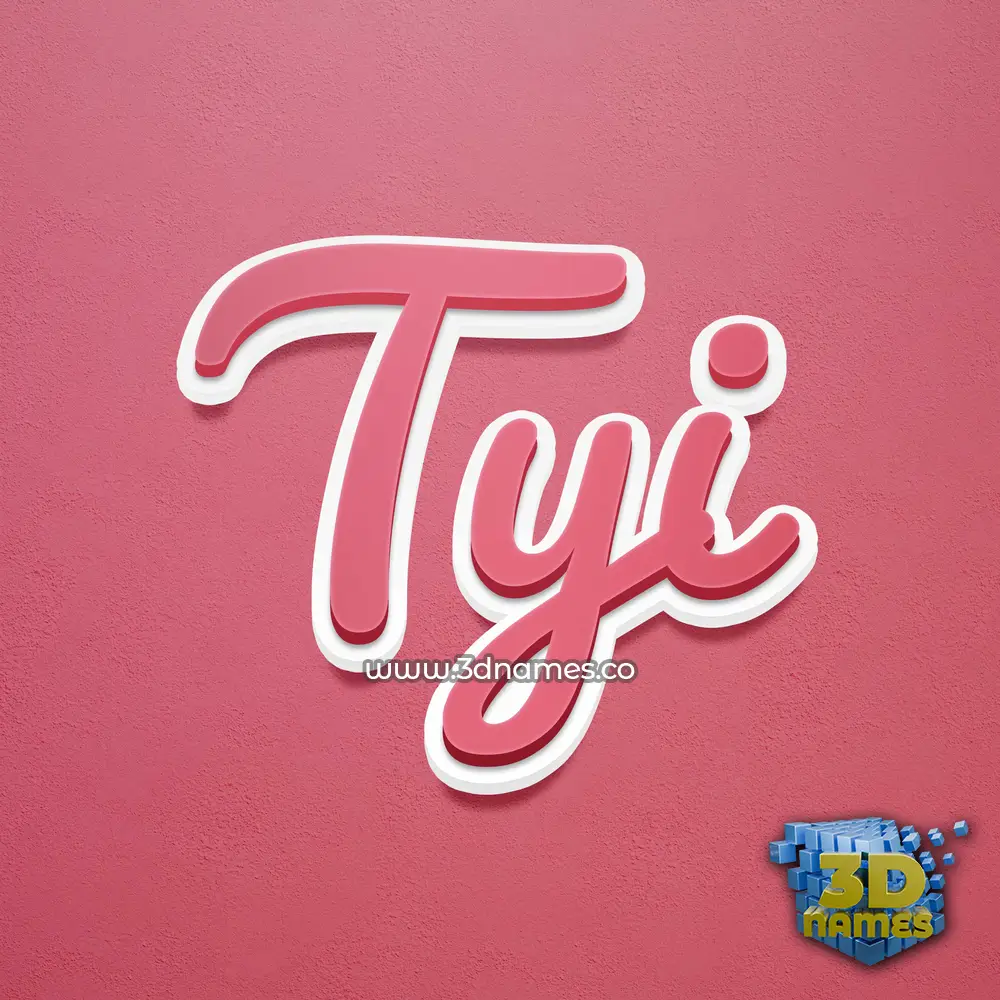 tyi in Red Scribble style - 3D name wallpaper