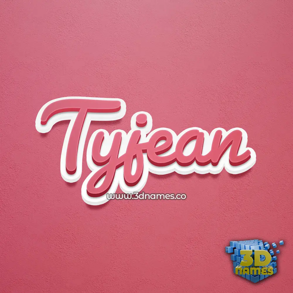 tyjean in Red Scribble style - 3D name wallpaper