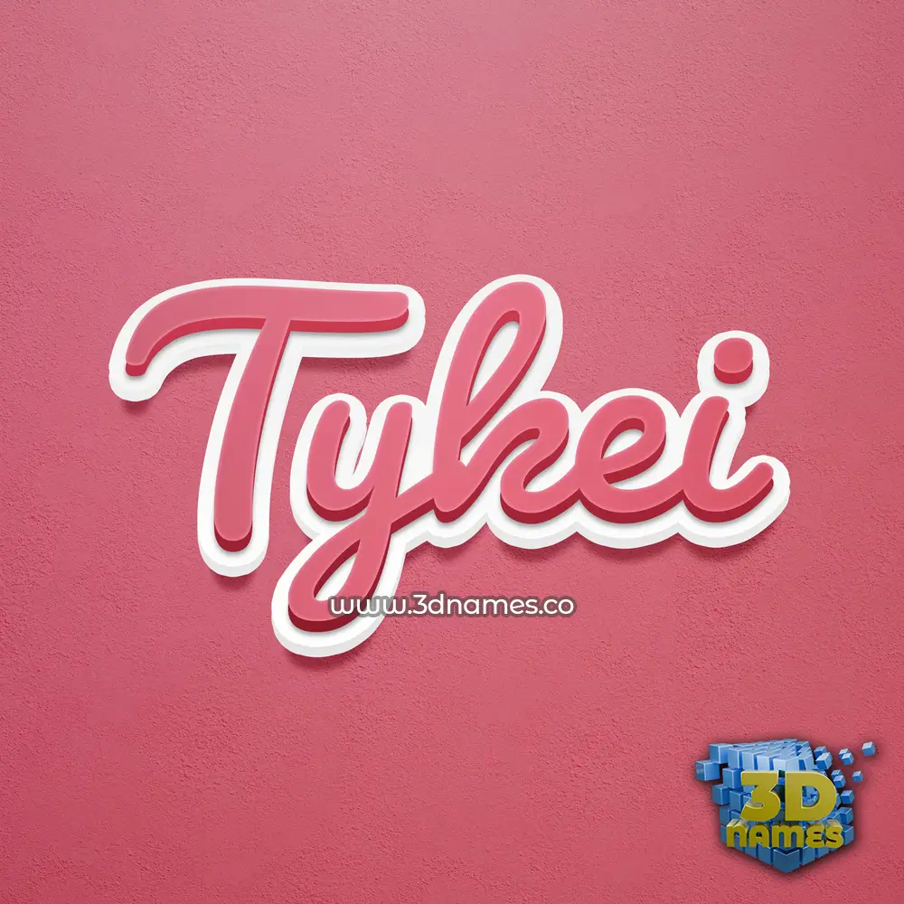 tykei in Red Scribble style - 3D name wallpaper