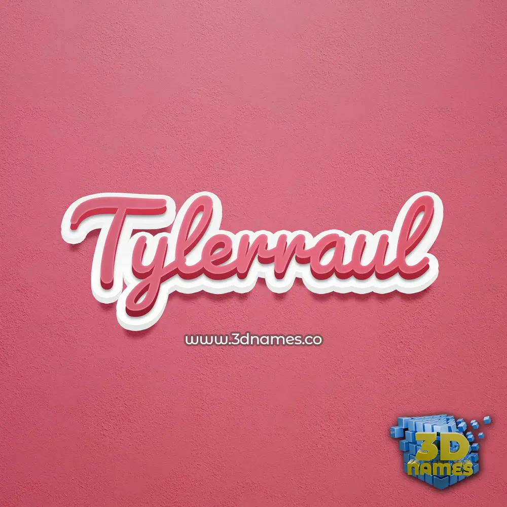 tylerraul in Red Scribble style - 3D name wallpaper