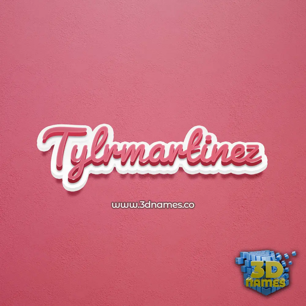 tylrmartinez in Red Scribble style - 3D name wallpaper