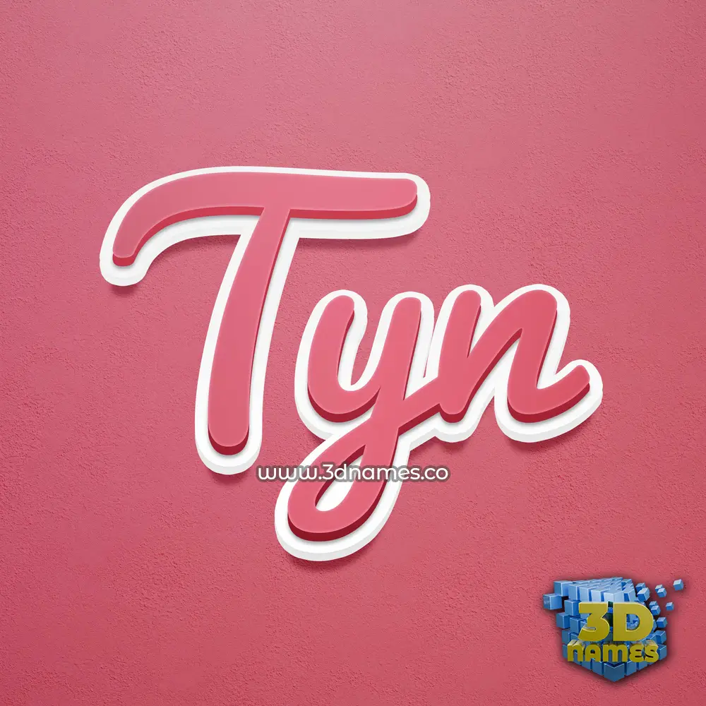 tyn in Red Scribble style - 3D name wallpaper