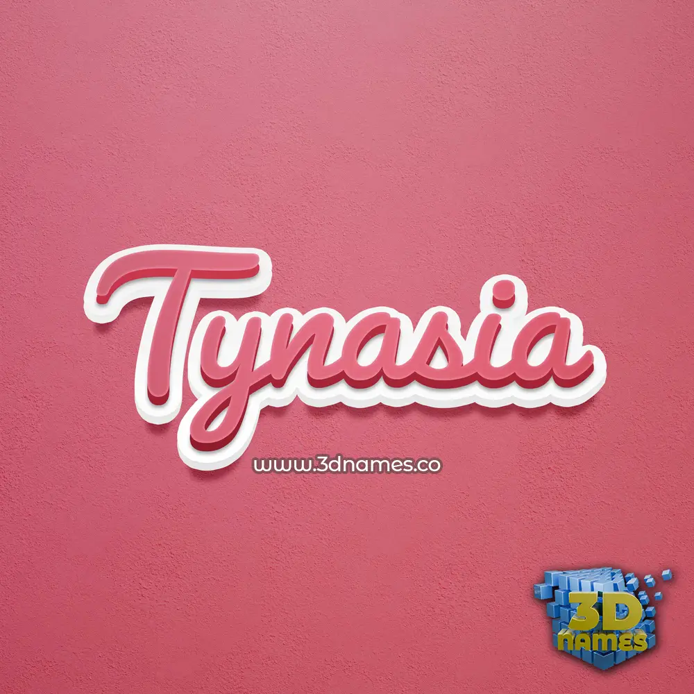 tynasia in Red Scribble style - 3D name wallpaper