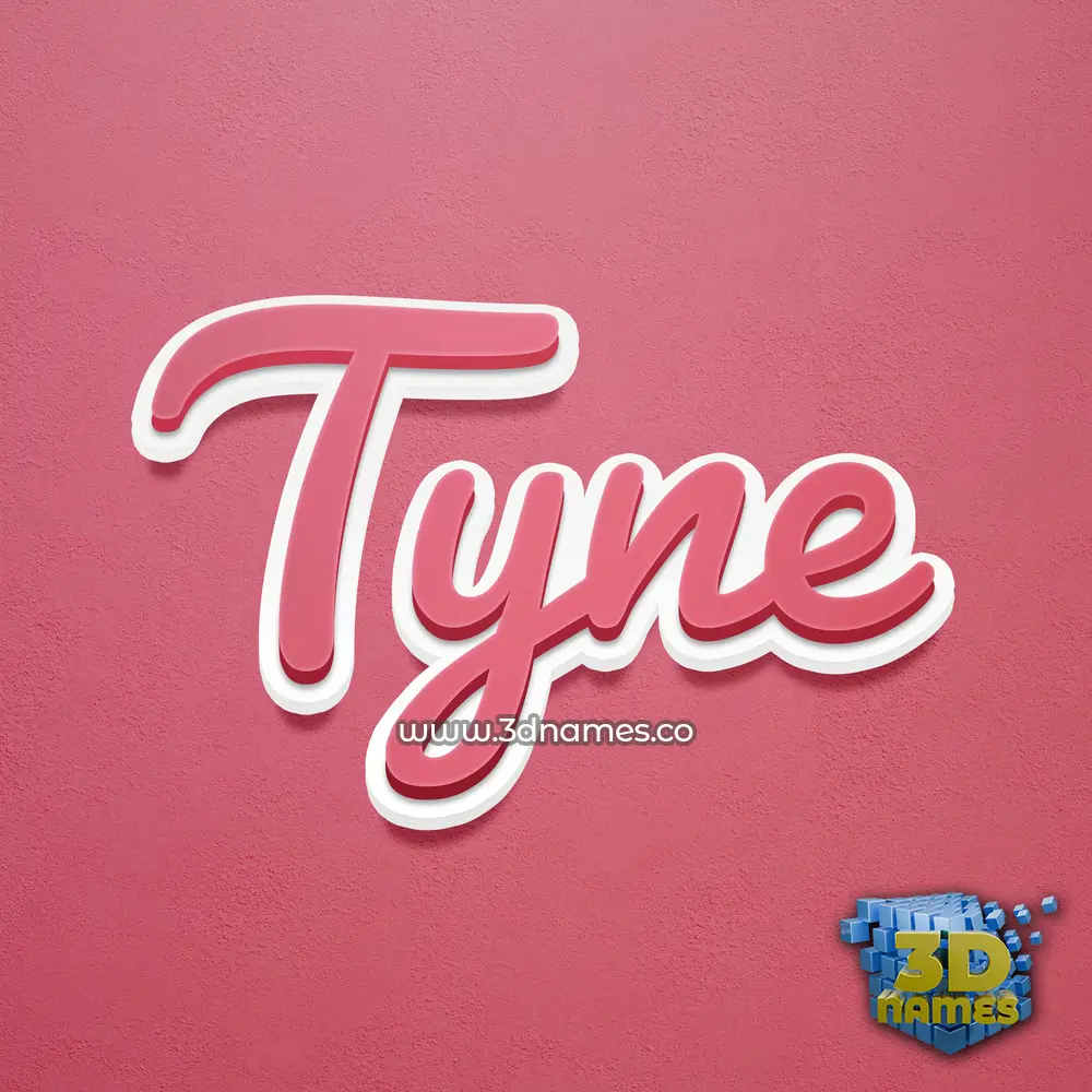 tyne in Red Scribble style - 3D name wallpaper