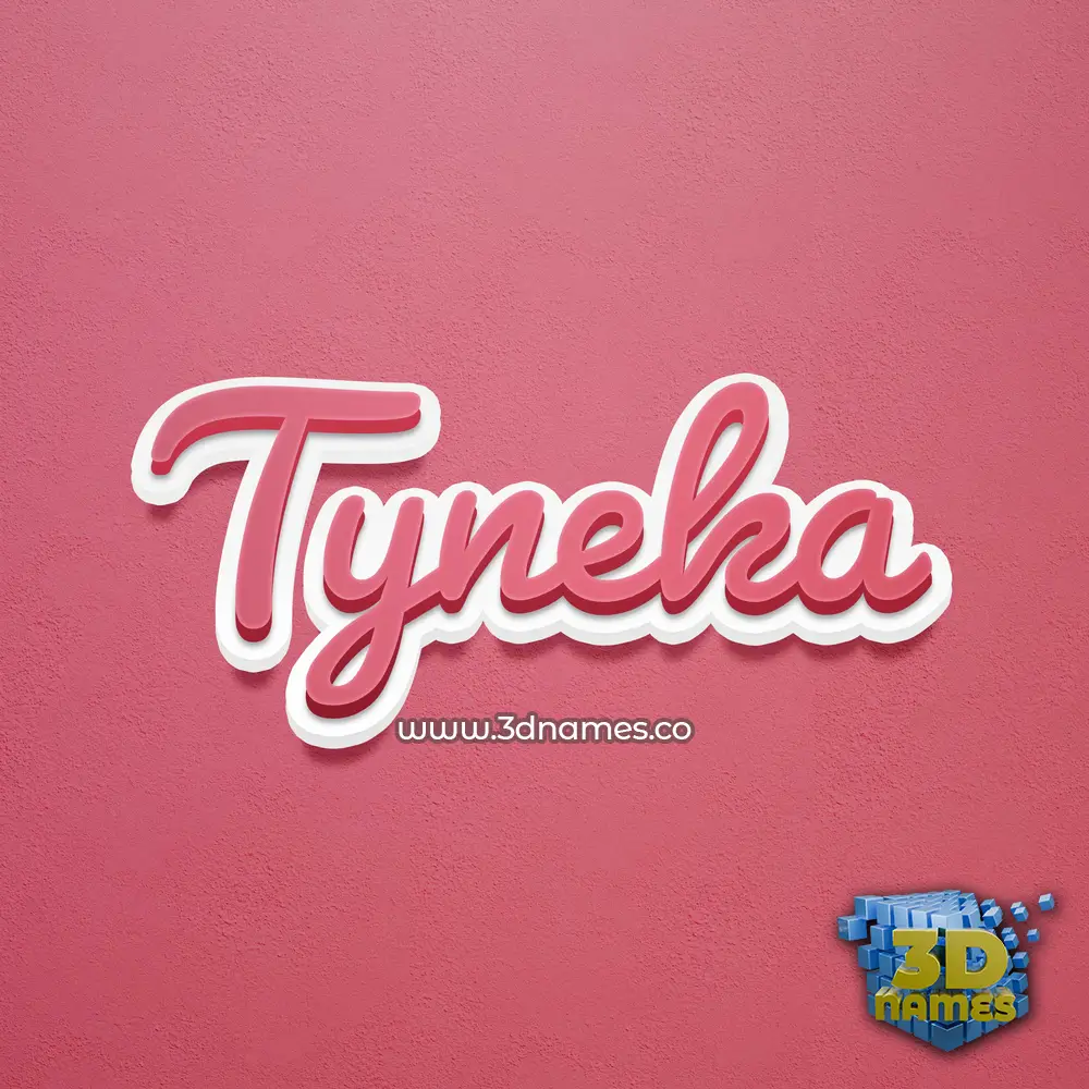 tyneka in Red Scribble style - 3D name wallpaper