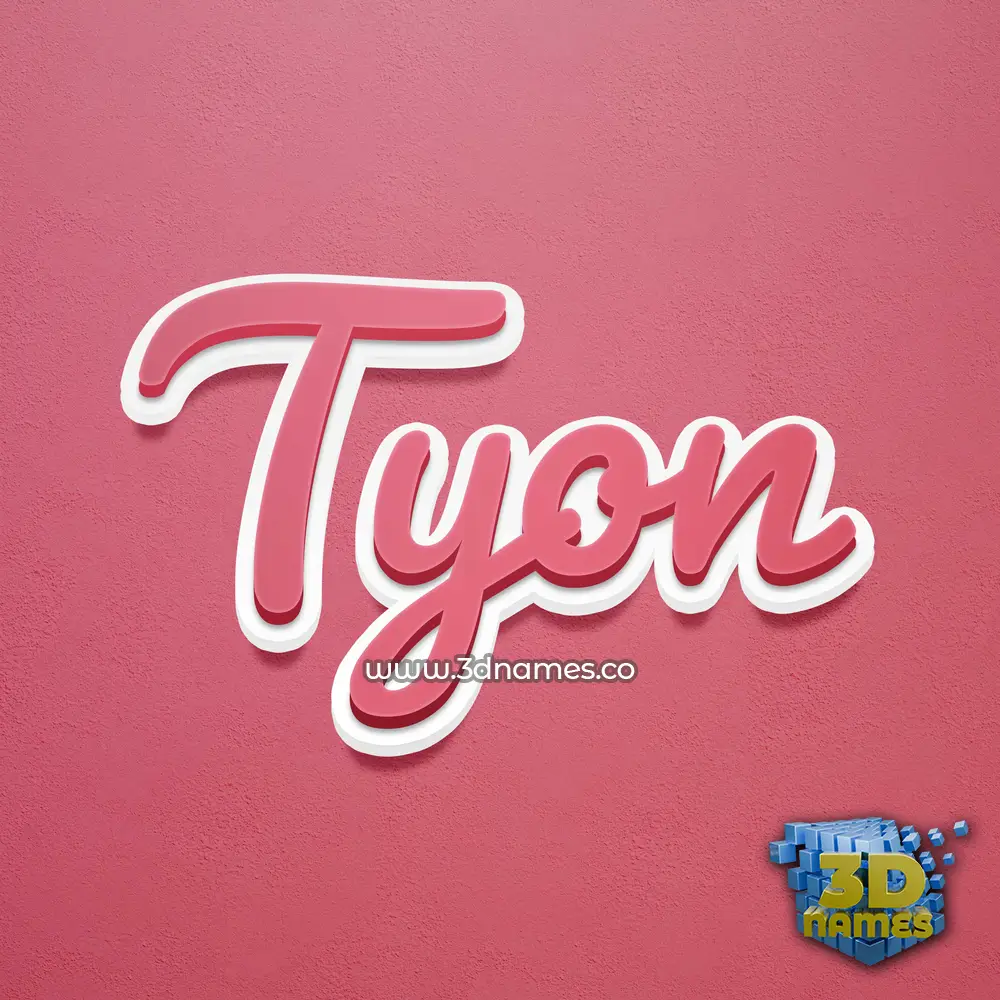 tyon in Red Scribble style - 3D name wallpaper
