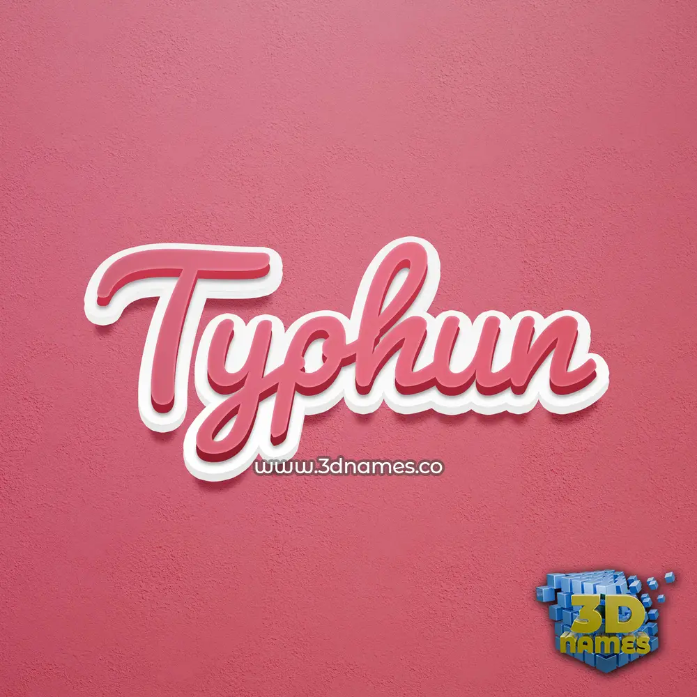 typhun in Red Scribble style - 3D name wallpaper