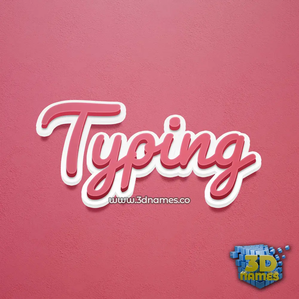 typing in Red Scribble style - 3D name wallpaper