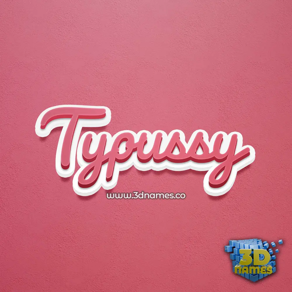 typussy in Red Scribble style - 3D name wallpaper