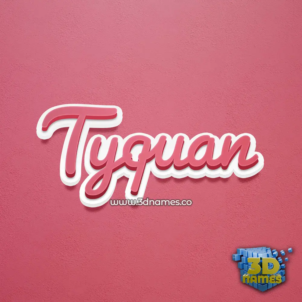 tyquan in Red Scribble style - 3D name wallpaper