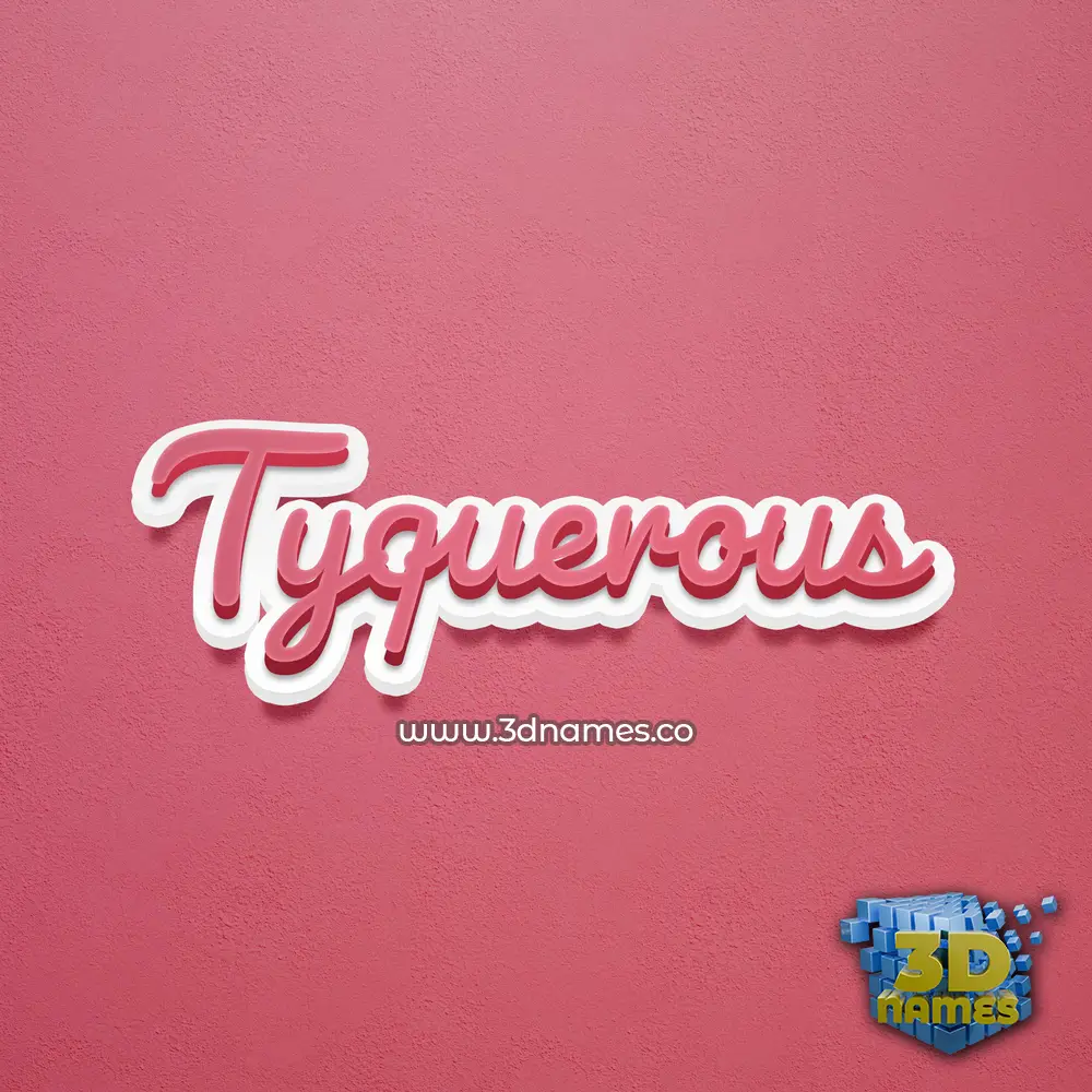 tyquerous in Red Scribble style - 3D name wallpaper