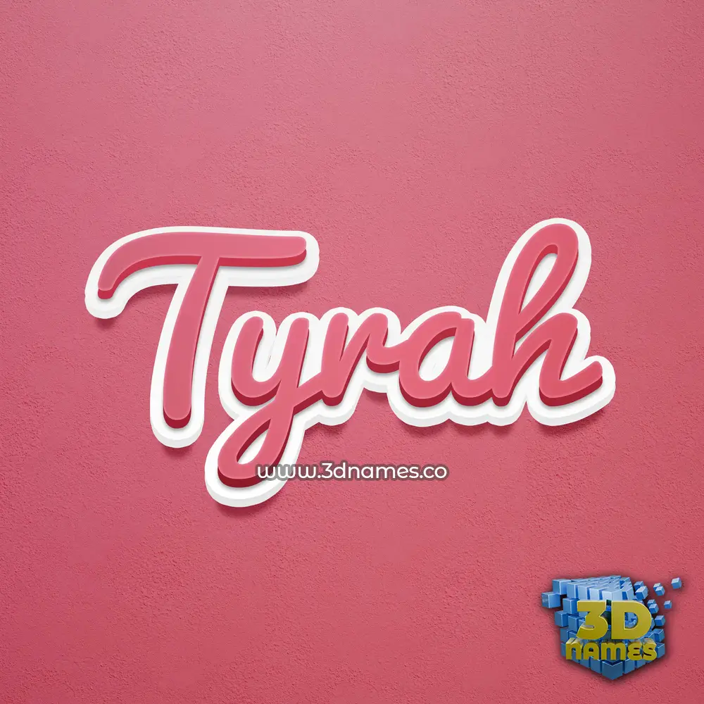 tyrah in Red Scribble style - 3D name wallpaper