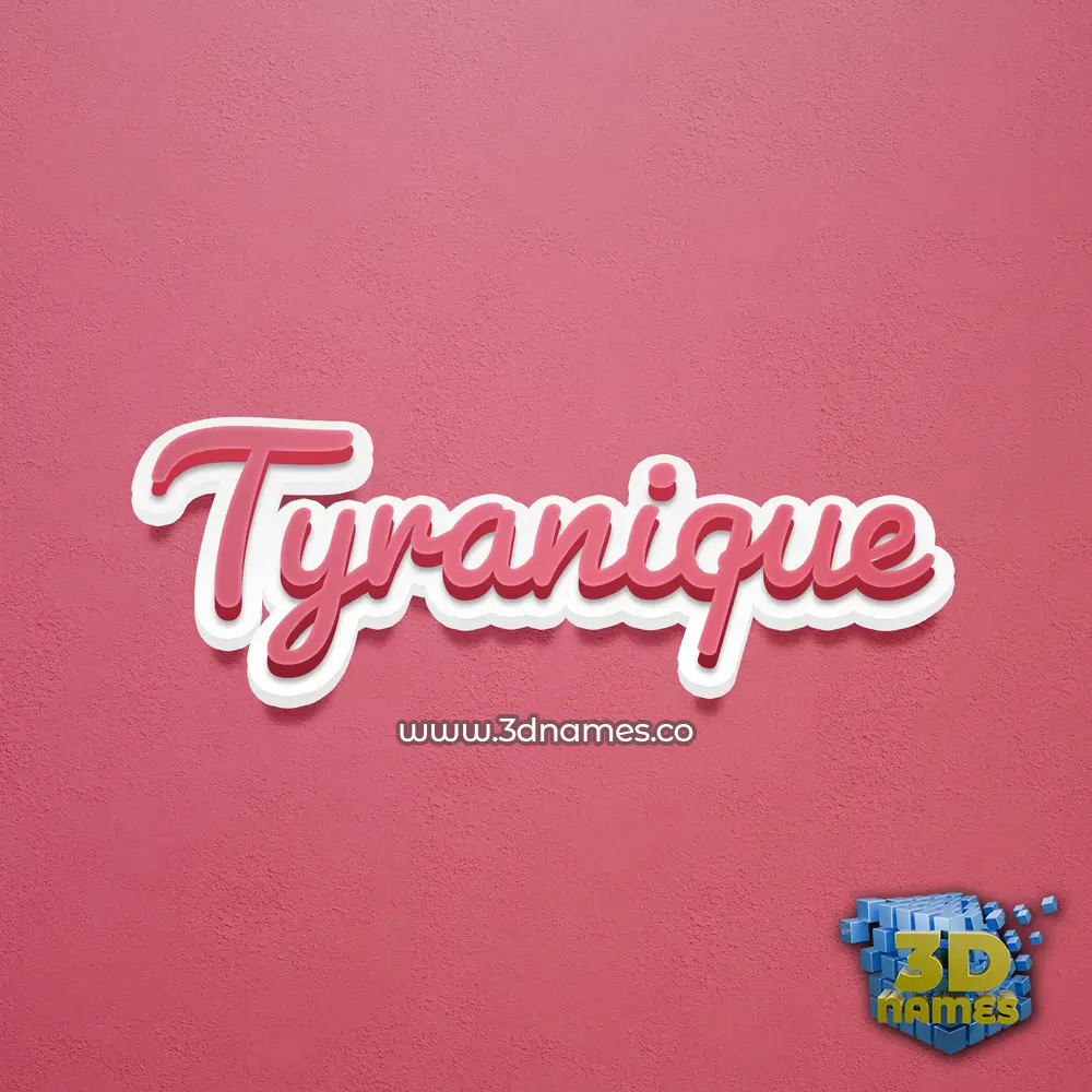 tyranique in Red Scribble style - 3D name wallpaper