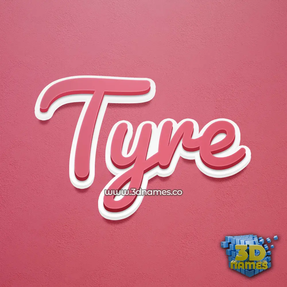 tyre in Red Scribble style - 3D name wallpaper