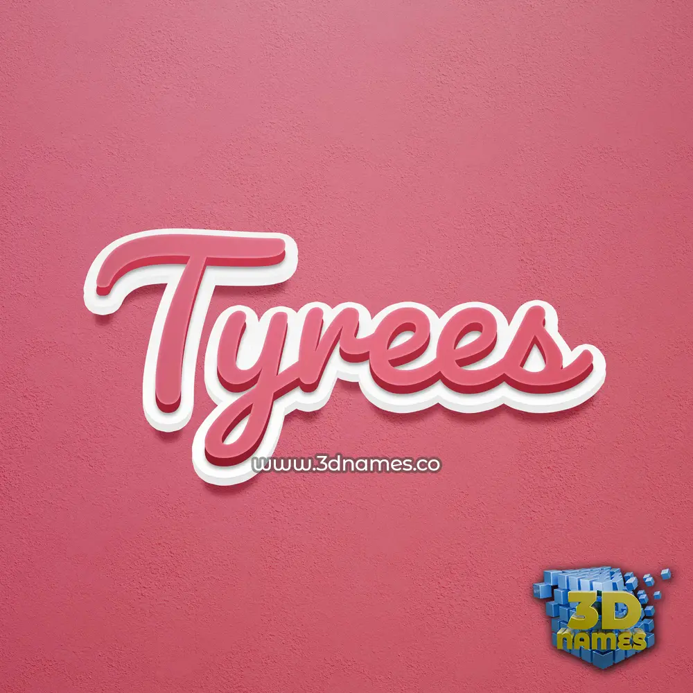 tyrees in Red Scribble style - 3D name wallpaper