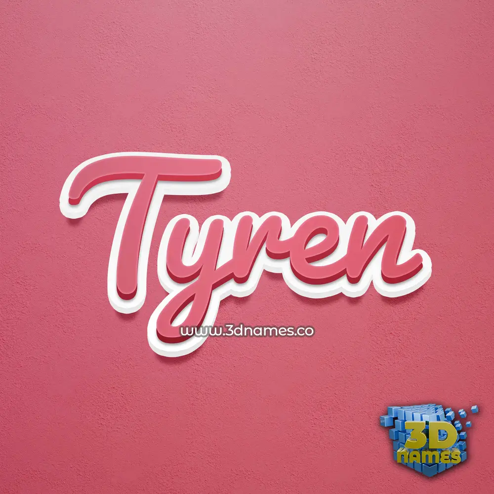 tyren in Red Scribble style - 3D name wallpaper