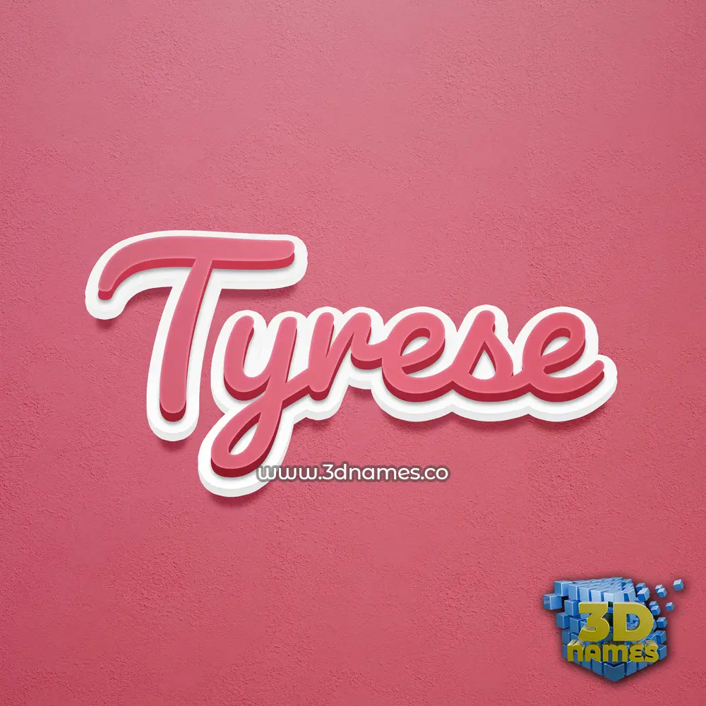 tyrese in Red Scribble style - 3D name wallpaper