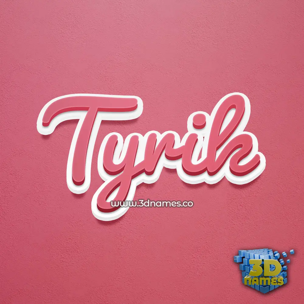 tyrik in Red Scribble style - 3D name wallpaper