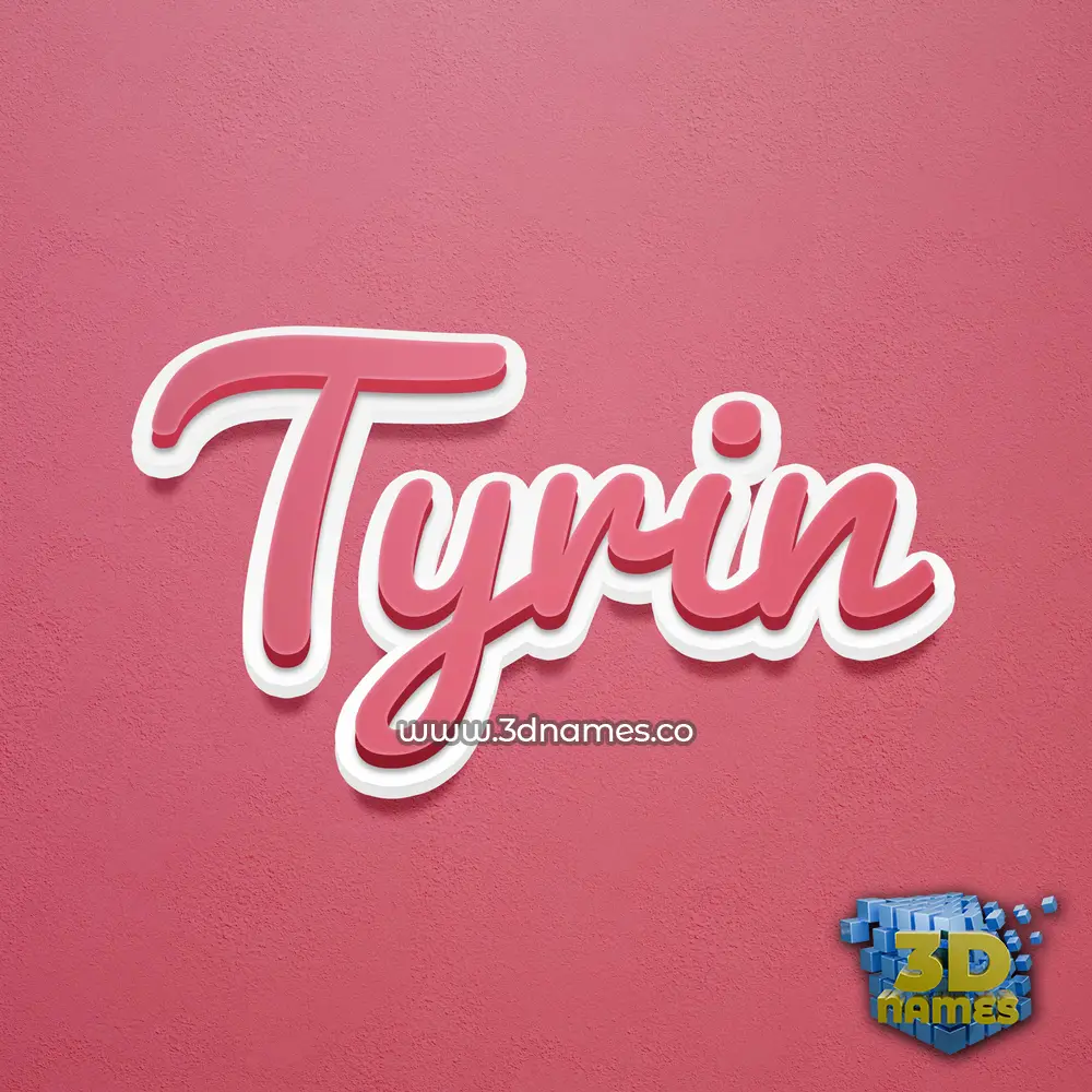 tyrin in Red Scribble style - 3D name wallpaper