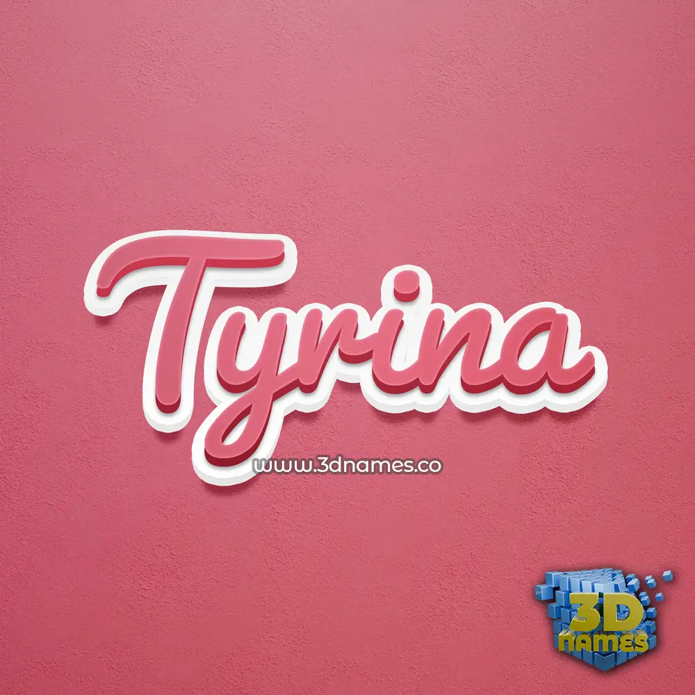 tyrina in Red Scribble style - 3D name wallpaper