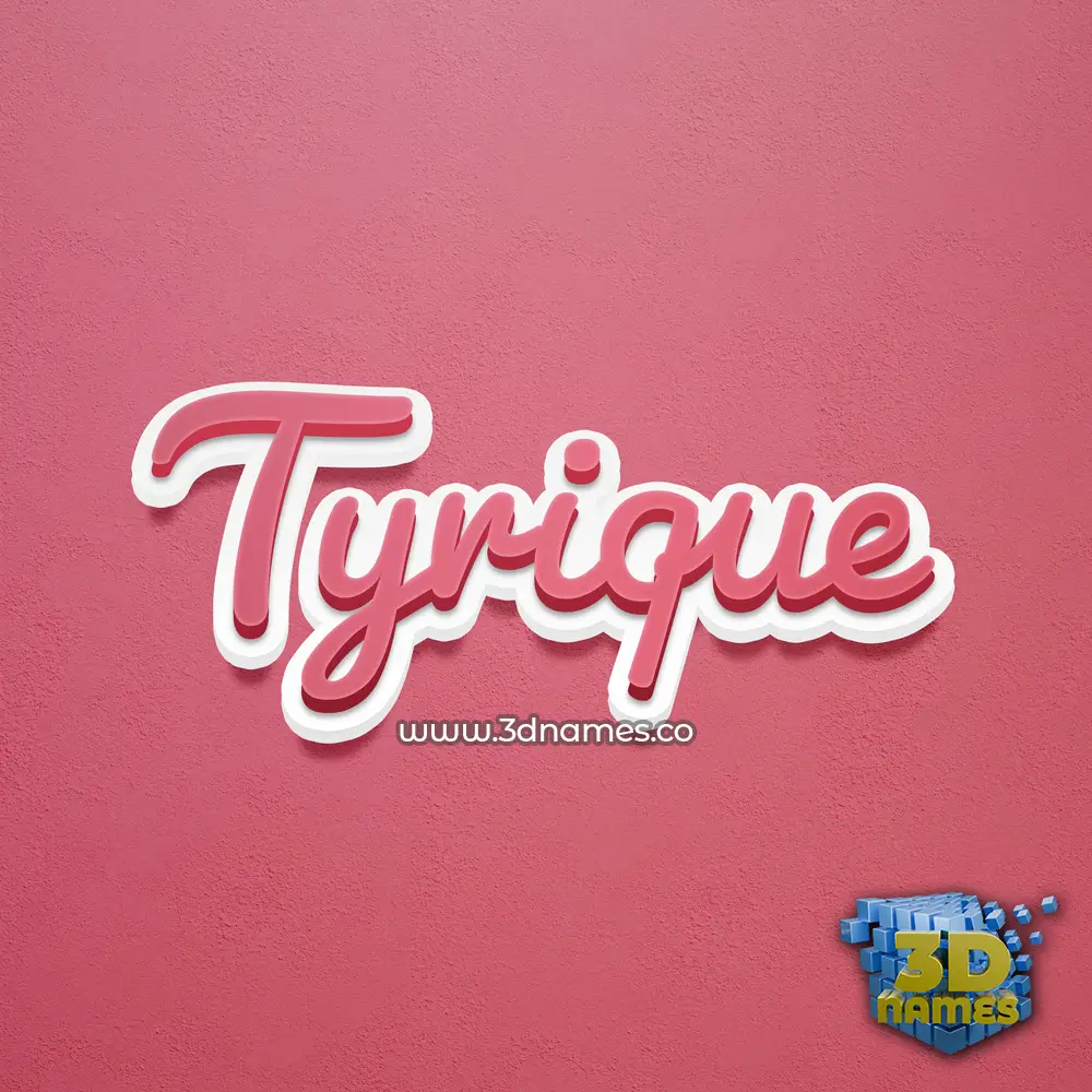 tyrique in Red Scribble style - 3D name wallpaper