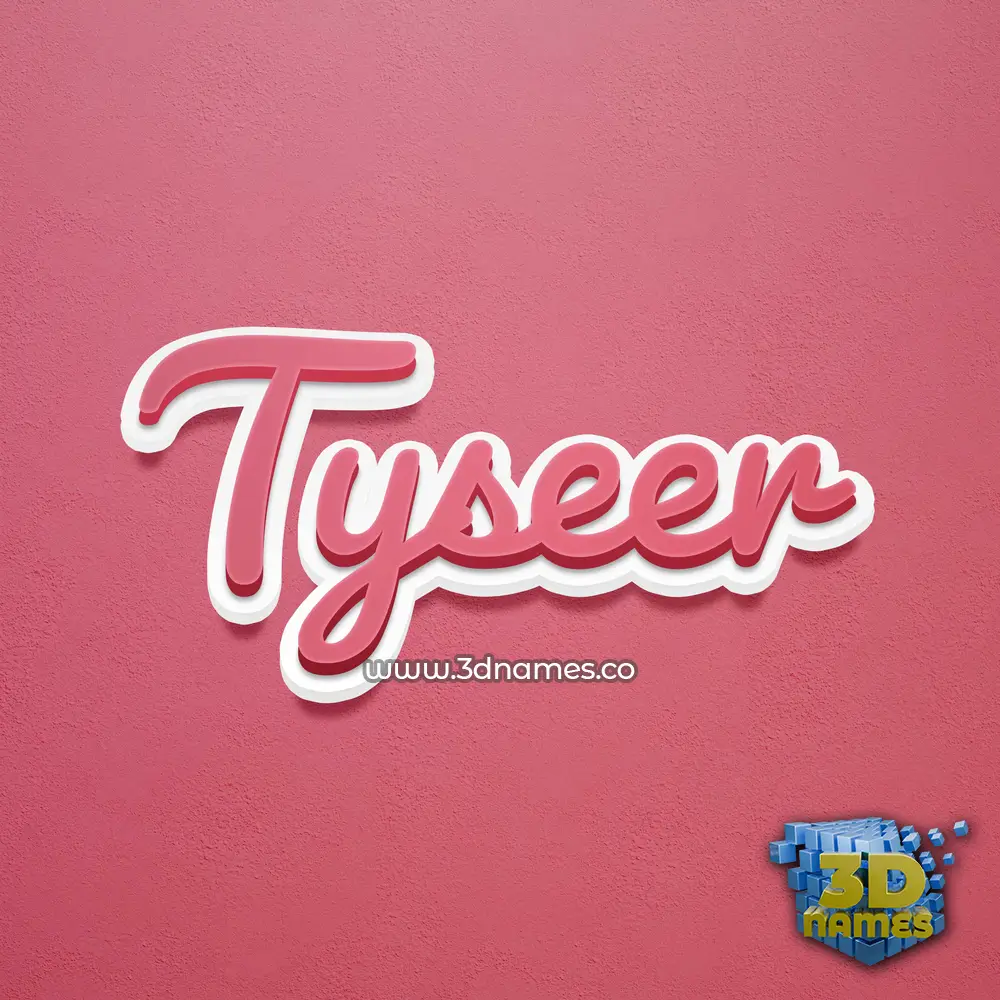 tyseer in Red Scribble style - 3D name wallpaper