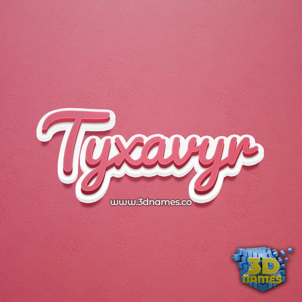 tyxavyr in Red Scribble style - 3D name wallpaper
