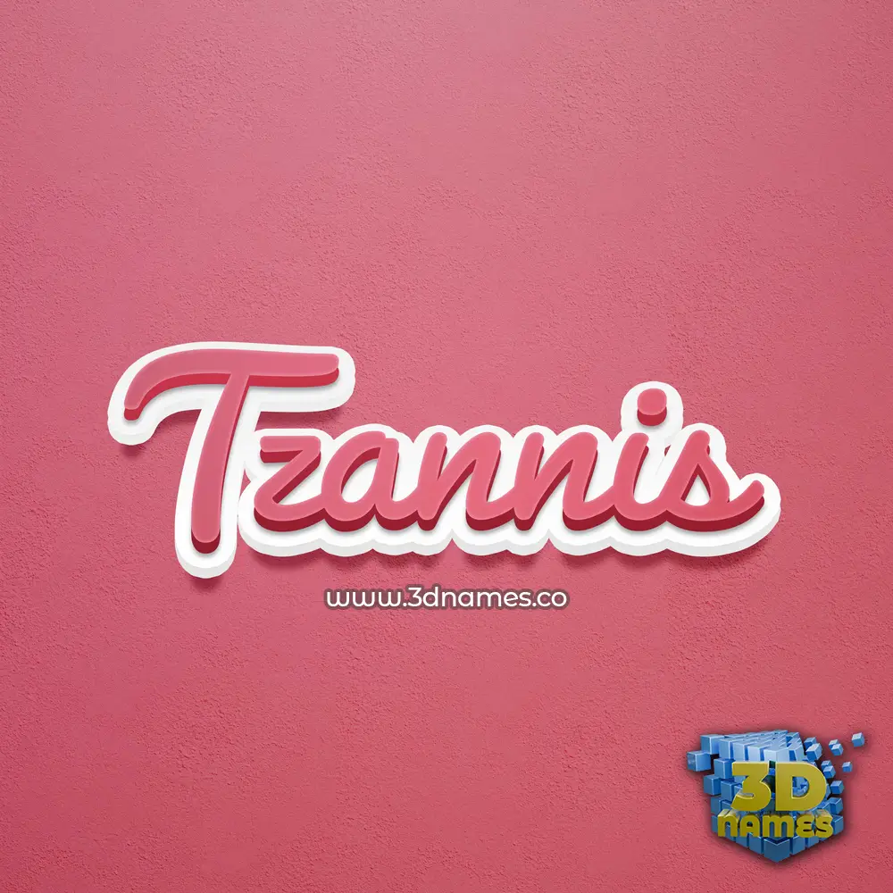 tzannis in Red Scribble style - 3D name wallpaper