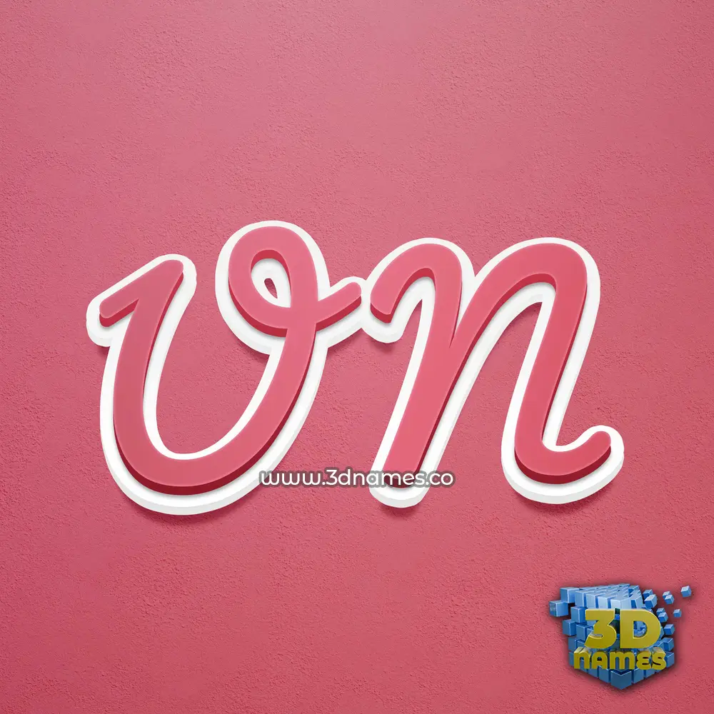 u n in Red Scribble style - 3D name wallpaper