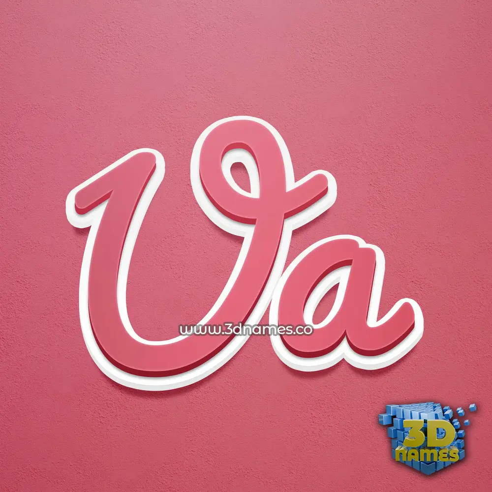 ua in Red Scribble style - 3D name wallpaper