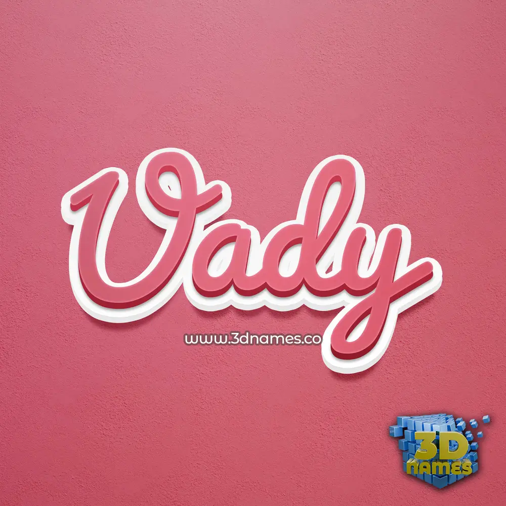 uady in Red Scribble style - 3D name wallpaper