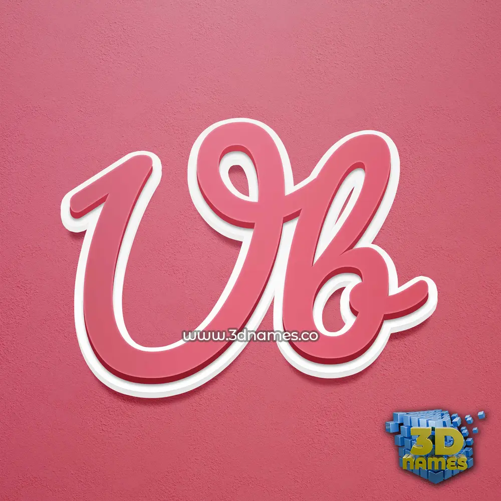 ub in Red Scribble style - 3D name wallpaper