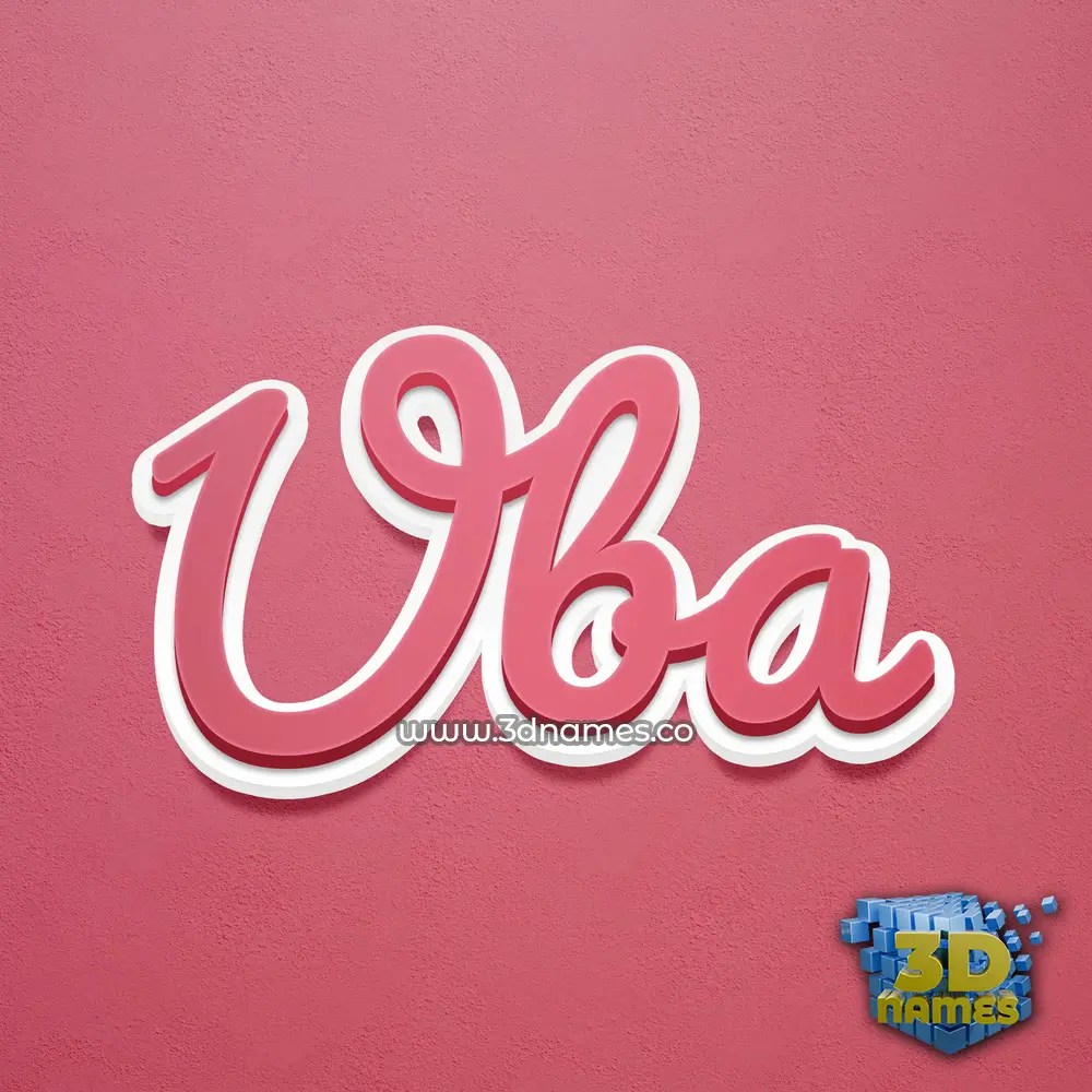 uba in Red Scribble style - 3D name wallpaper