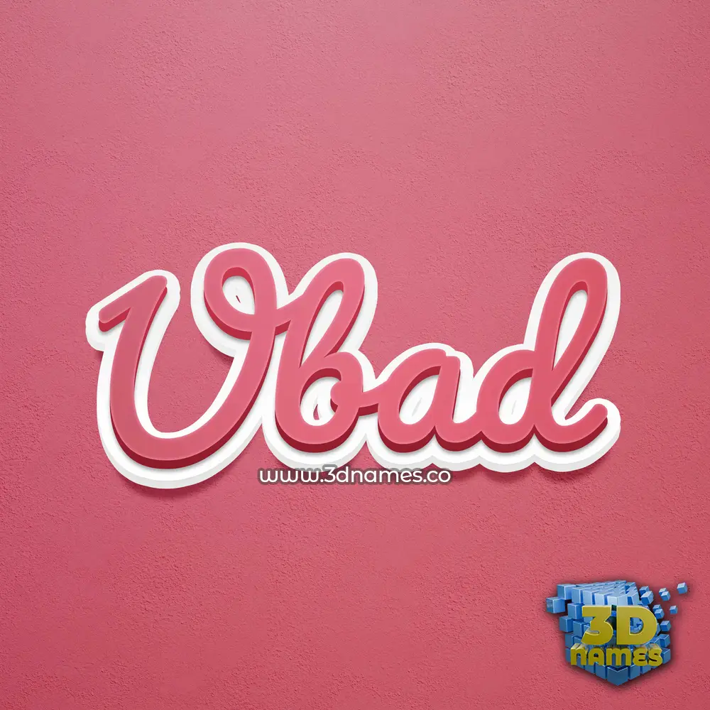 ubad in Red Scribble style - 3D name wallpaper
