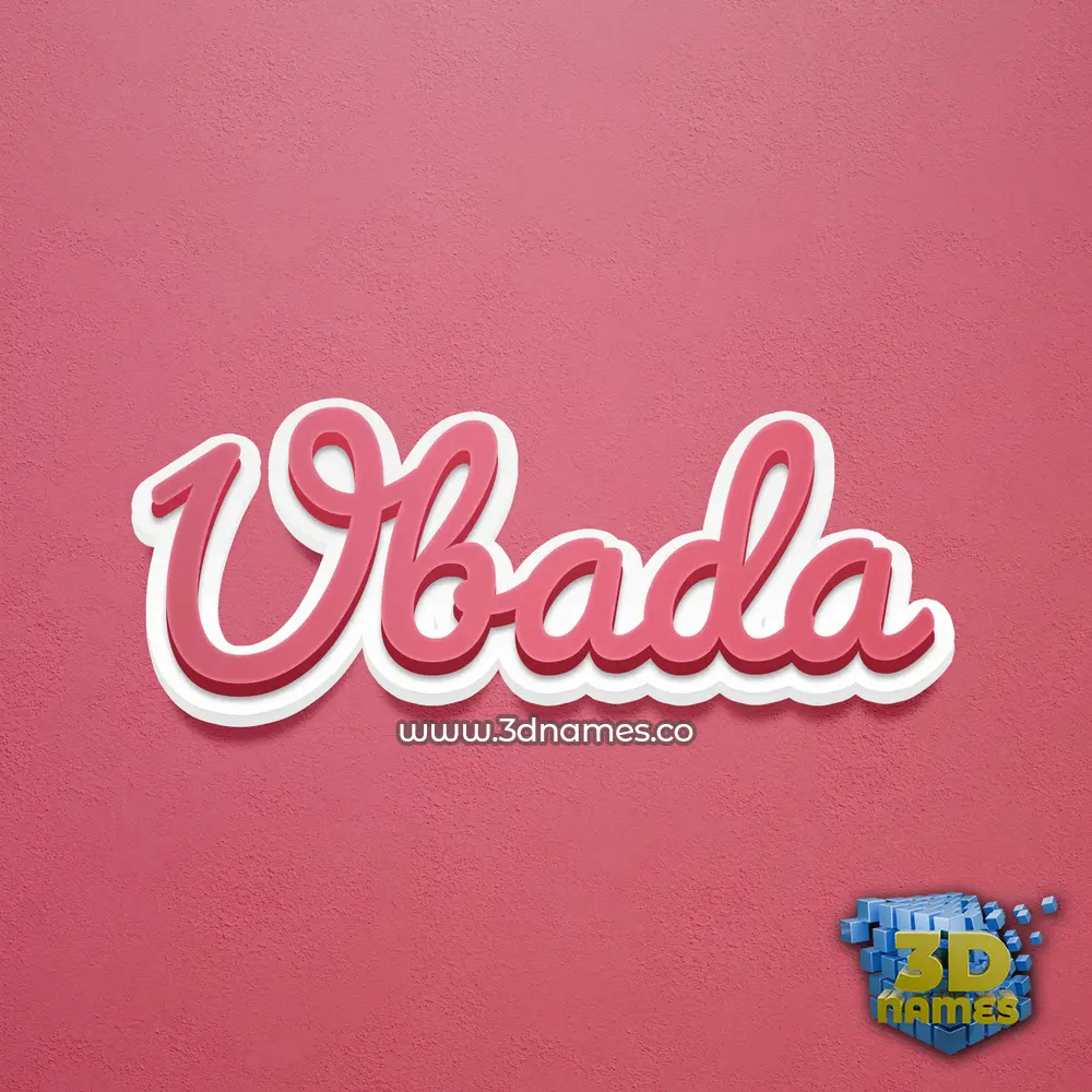 ubada in Red Scribble style - 3D name wallpaper