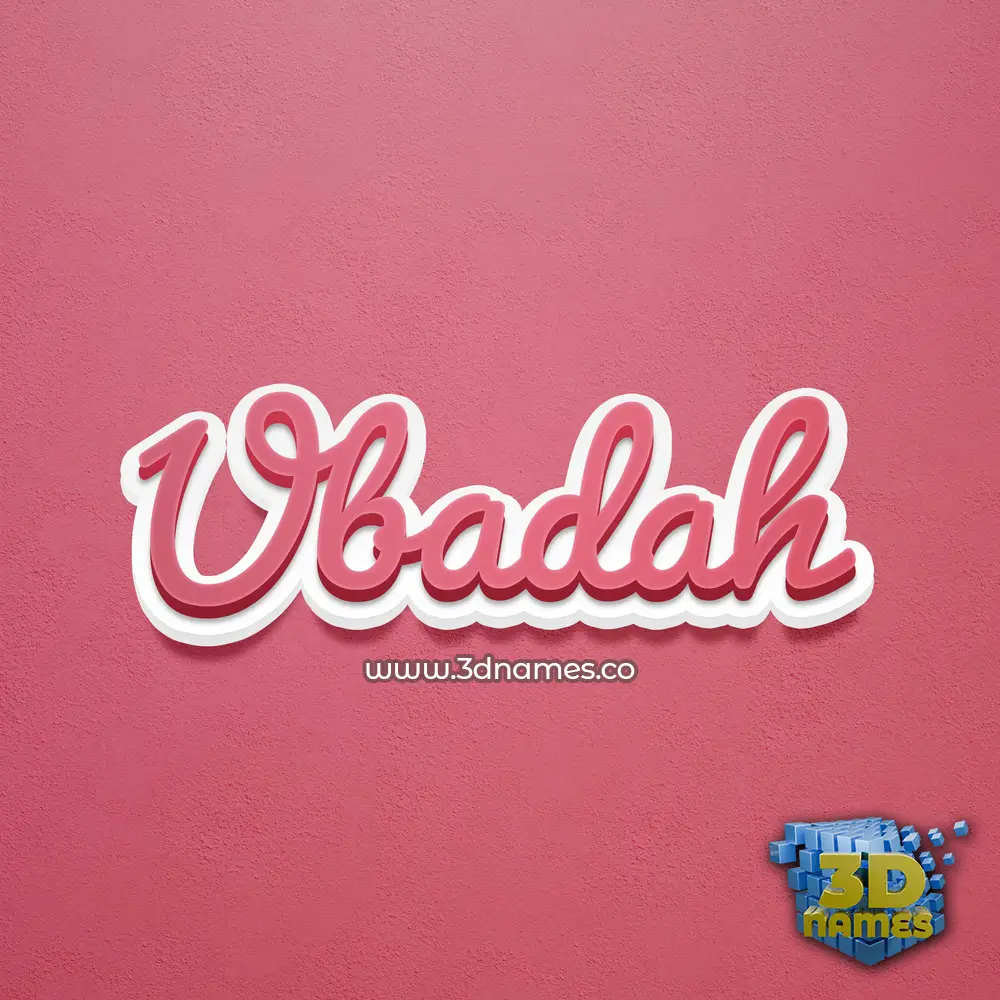 ubadah in Red Scribble style - 3D name wallpaper