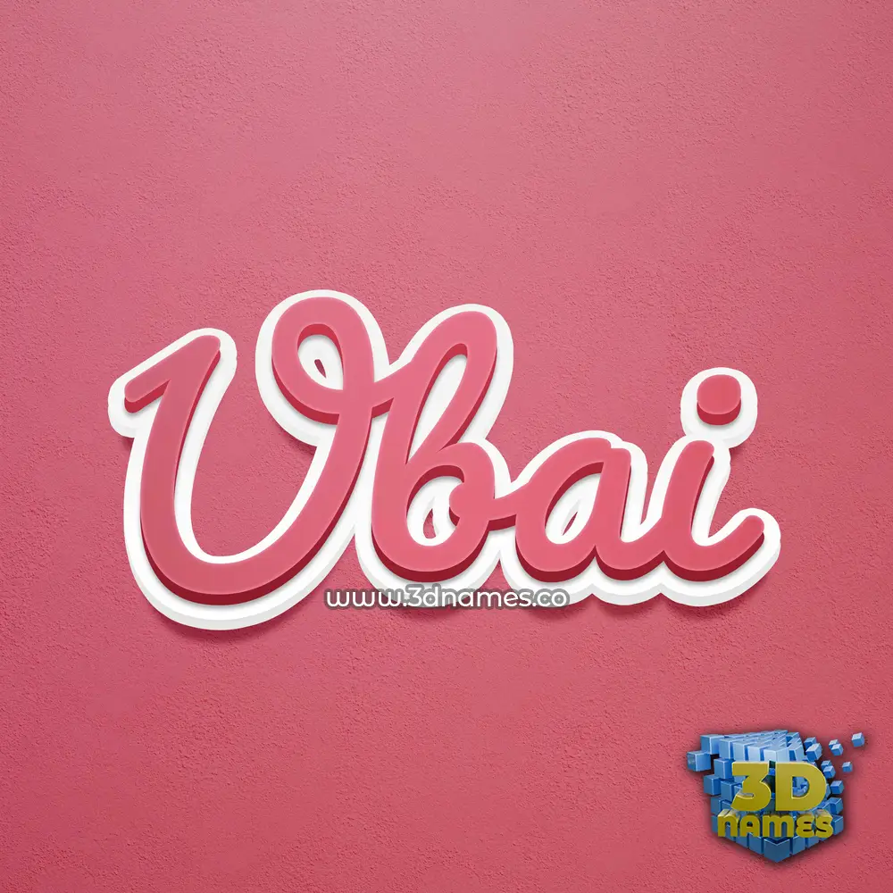 ubai in Red Scribble style - 3D name wallpaper