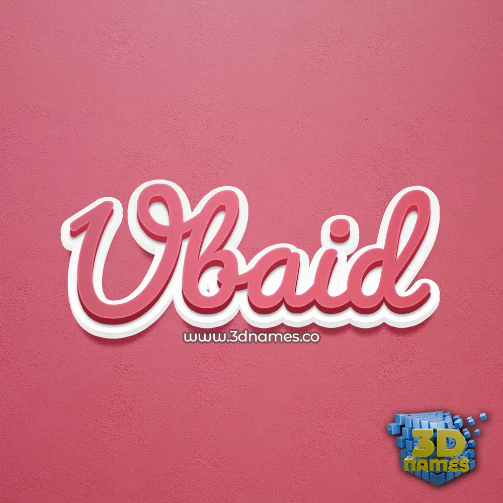 ubaid in Red Scribble style - 3D name wallpaper