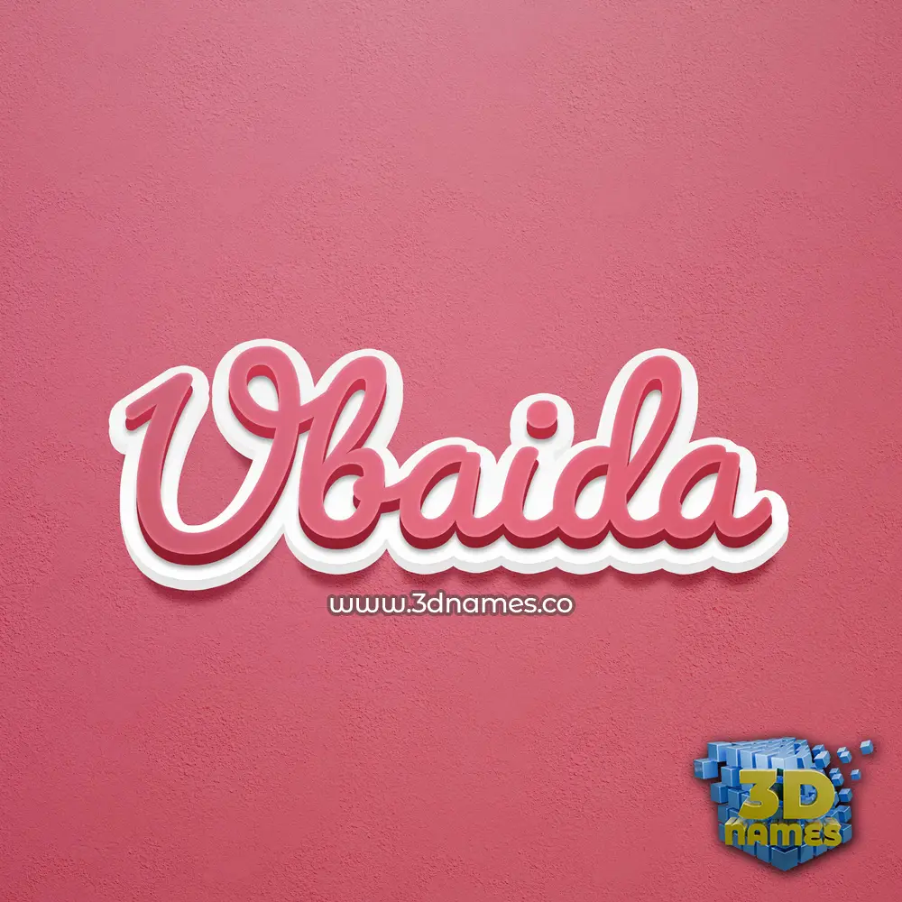 ubaida in Red Scribble style - 3D name wallpaper