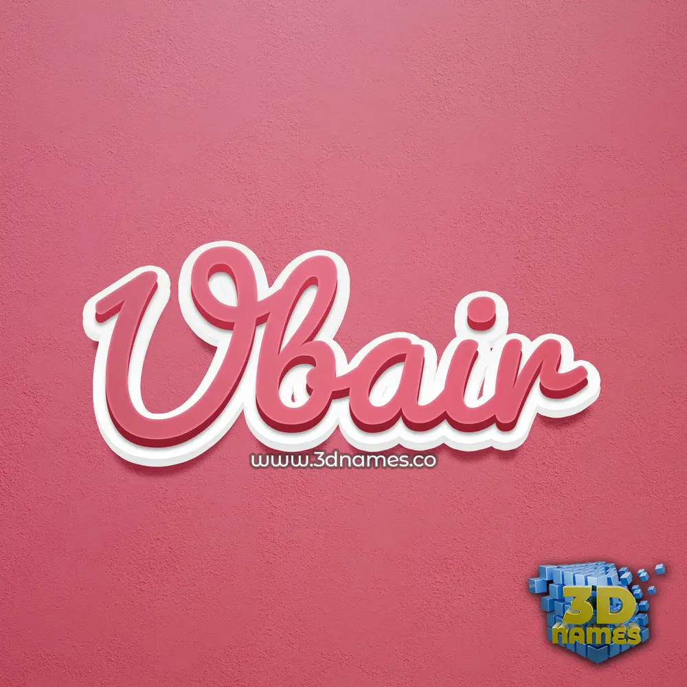 ubair in Red Scribble style - 3D name wallpaper