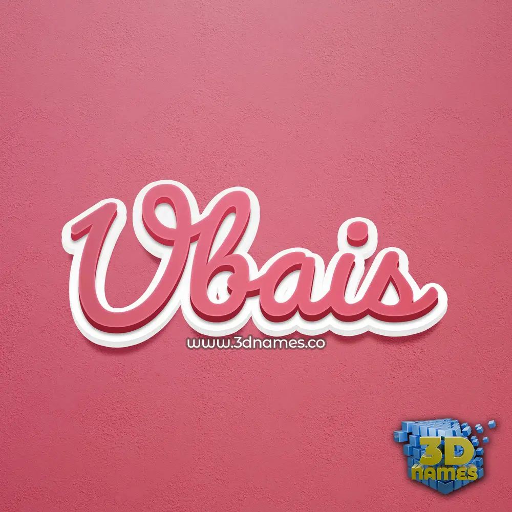 ubais in Red Scribble style - 3D name wallpaper
