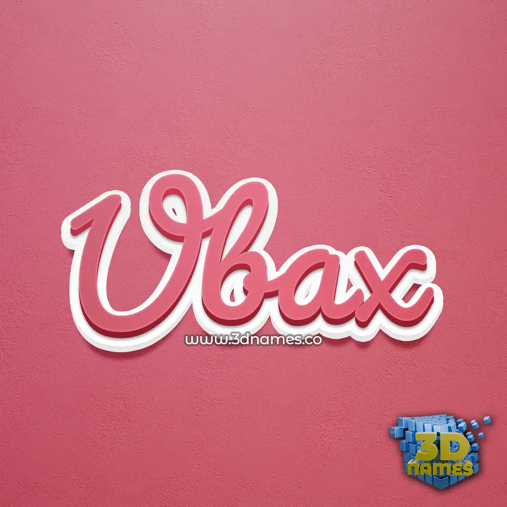 ubax in Red Scribble style - 3D name wallpaper