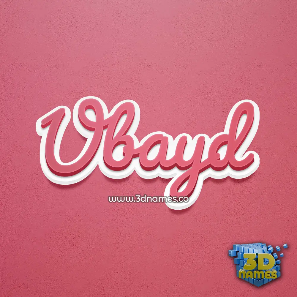 ubayd in Red Scribble style - 3D name wallpaper