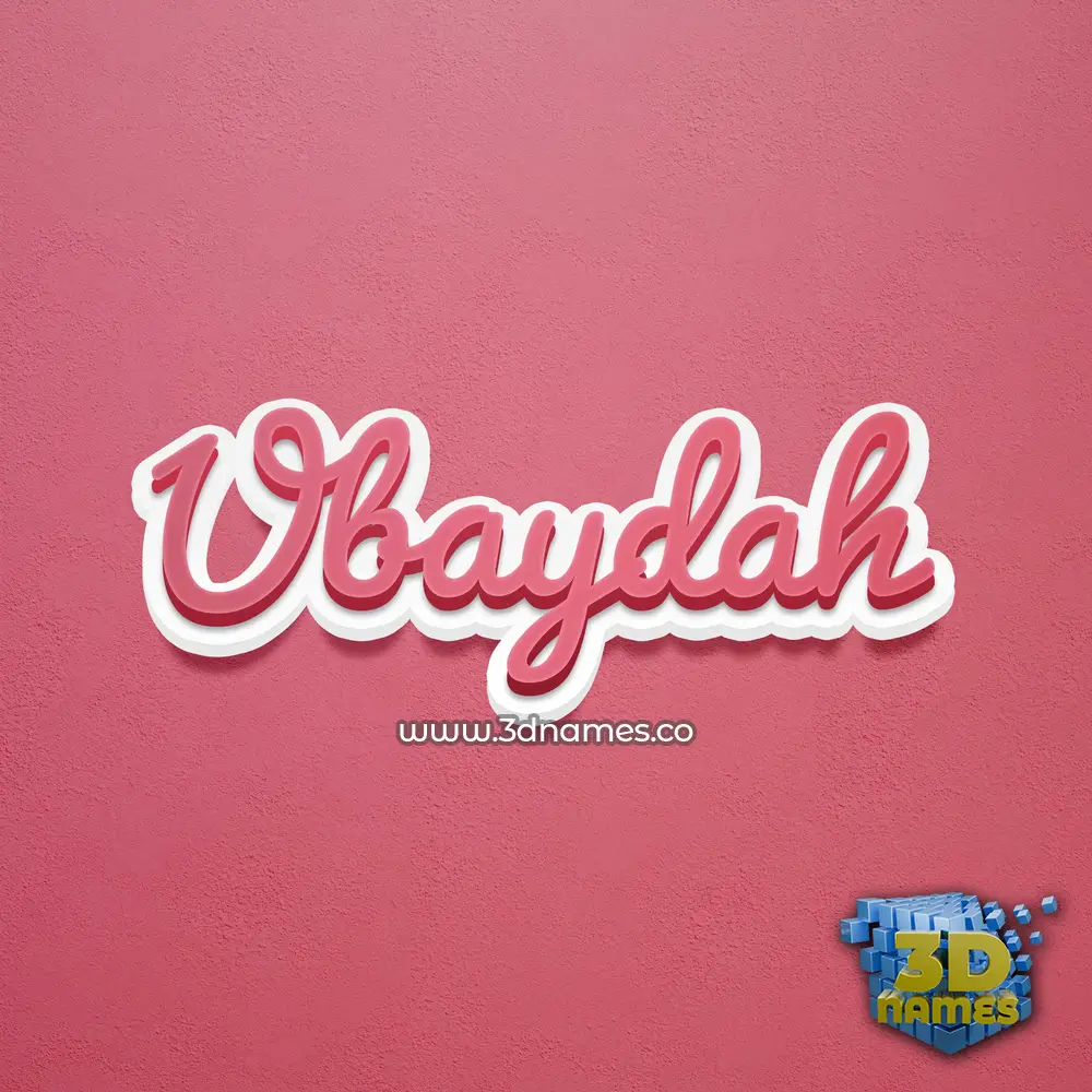 ubaydah in Red Scribble style - 3D name wallpaper